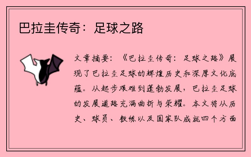 巴拉圭传奇：足球之路